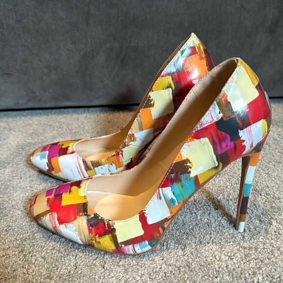 Women’s Reindee Lusion Multicolored Stiletto High Heels Round Toe Size 10 NEW - Picture 3 of 11